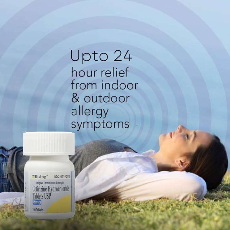 Rising Health Cetirizine HCL 5 mg 24 Hour Allergy Relief Tablets | Fast-Acting Medicine for Indoor & Outdoor Allergies| Antihistamine for Sneezing, Runny Nose & Itchy Eyes - 100 Tablets - Image 4