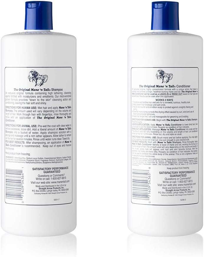 Mane 'N Tail Shampoo & Conditioner Combo Set (32 oz Each) For Horses and Humans For A "Down to the Skin" Cleansing and Conditioning - Image 2