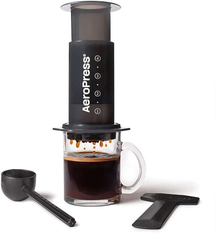 AeroPress Original Coffee Press - All-in-One French Press, Pour-Over & Espresso Style Manual Brewer, 2 Min Brew for Less Bitterness, More Flavor, Small Portable Coffee Maker, Travel & Camping - Image 1