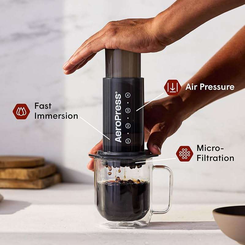 AeroPress Original Coffee Press - All-in-One French Press, Pour-Over & Espresso Style Manual Brewer, 2 Min Brew for Less Bitterness, More Flavor, Small Portable Coffee Maker, Travel & Camping - Image 3