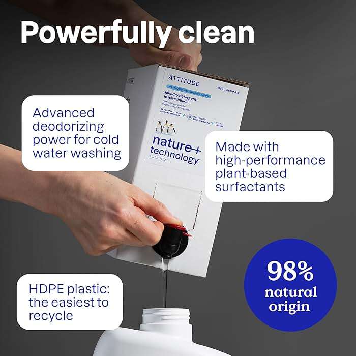 ATTITUDE Liquid Laundry Detergent, EWG Verified, HE Compatible, Plant-Based & Vegan, Natural Laundry Soap, Wildflowers Scent, 36 Loads, 60.8 Fl Oz - Image 3