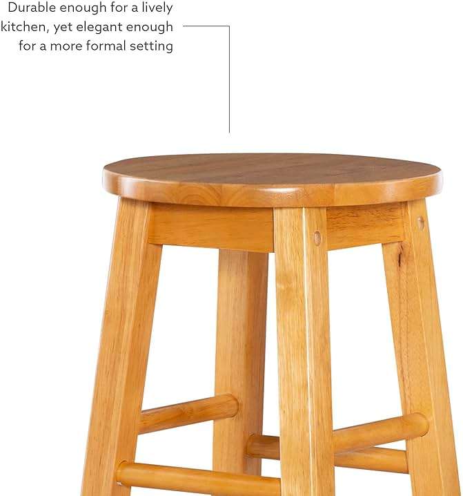Linon Natural Barstool with Round Seat, 24-Inch - Image 13