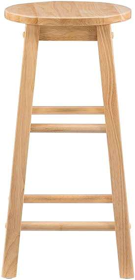 Linon Natural Barstool with Round Seat, 24-Inch - Image 8