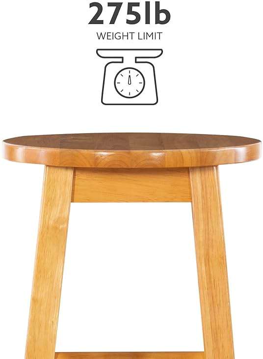 Linon Natural Barstool with Round Seat, 24-Inch - Image 10