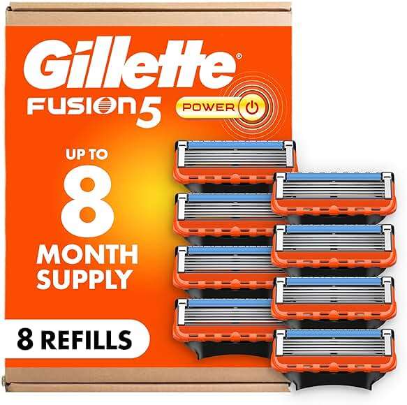 Gillette Fusion5 Power Razor Blades for Men, 5-Blade Razor Refills, 8 Count, Holiday Gifts for Men - Image 1