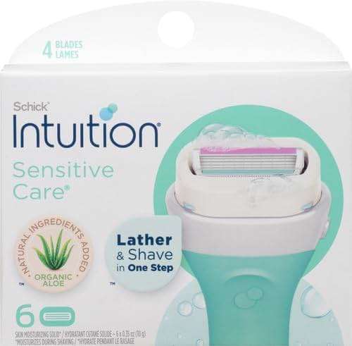 INTUITION Schick Refill, Razors for Women Sensitive Skin | Intuition Razor Blades Refill with Organic Aloe, Razor Refills , 6 Count (Pack of 1) - Image 2
