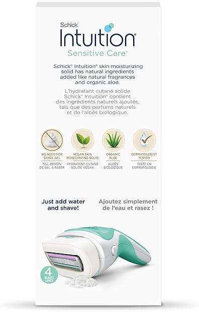 Schick Intuition Razors for Women with Sensitive Skin | 1 Razor & 2 Intuition Razor Blades Refill with Organic Aloe - Image 10