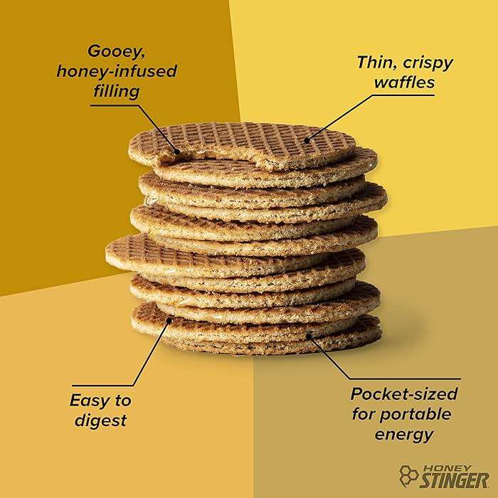 Honey Stinger Organic Honey Waffle, Energy Stroopwafel for Exercise, Endurance and Performance, Sports Nutrition for Home & Gym, Pre and Post Workout, 16.96 Ounces (Pack of 16) - Image 4