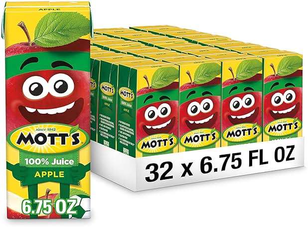 Mott's 100% Original Apple Juice, 6.75 Fl Oz Boxes, 32 Count (4 Packs Of 8), 2 Servings Of Fruit, 100% Fruit Juice, Gluten-free, Caffeine-free, Kosher, Contains No Artificial Colors Or Sweeteners - Image 1