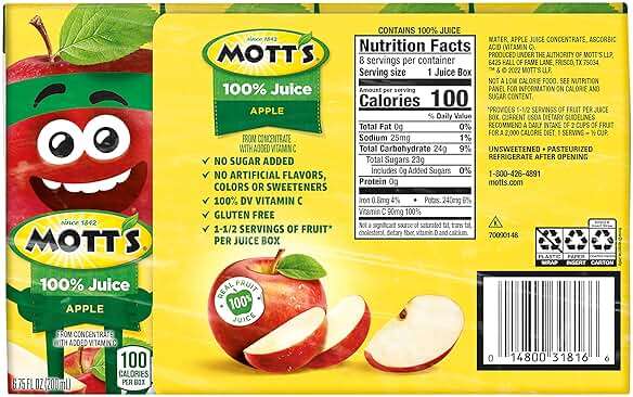 Mott's 100% Original Apple Juice, 6.75 Fl Oz Boxes, 32 Count (4 Packs Of 8), 2 Servings Of Fruit, 100% Fruit Juice, Gluten-free, Caffeine-free, Kosher, Contains No Artificial Colors Or Sweeteners - Image 2