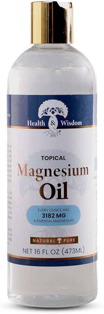 Health & Wisdom Pure Magnesium Oil - Topical Muscle & Joint Relief- Natural and Pure USP Grade Extra Strength Magnesium - Enhanced Absorption - 16 fl oz - Image 1