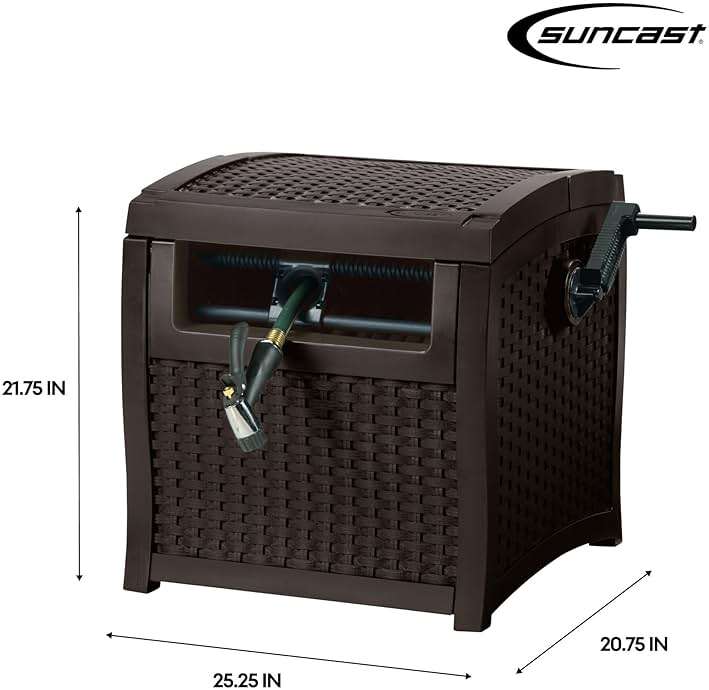 Suncast Hose Reel with Smart Trak Hose Guide, Water-Tight Connection, Durable Resin Construction, 225' Hose Capacity, Brown, Made in the USA - Image 2