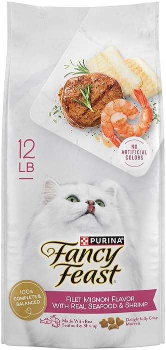 Purina Fancy Feast Dry Cat Food Filet Mignon Flavor with Seafood and Shrimp - 12 lb. Bag - Image 1