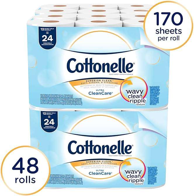 Cottonelle Professional Standard Roll Toilet Paper, Bulk (12456), Ultra CleanCare Bathroom Tissue, Clean Ripple Texture, White (48 Rolls of 170 Sheets, 8,160 Sheet Total) - Image 3
