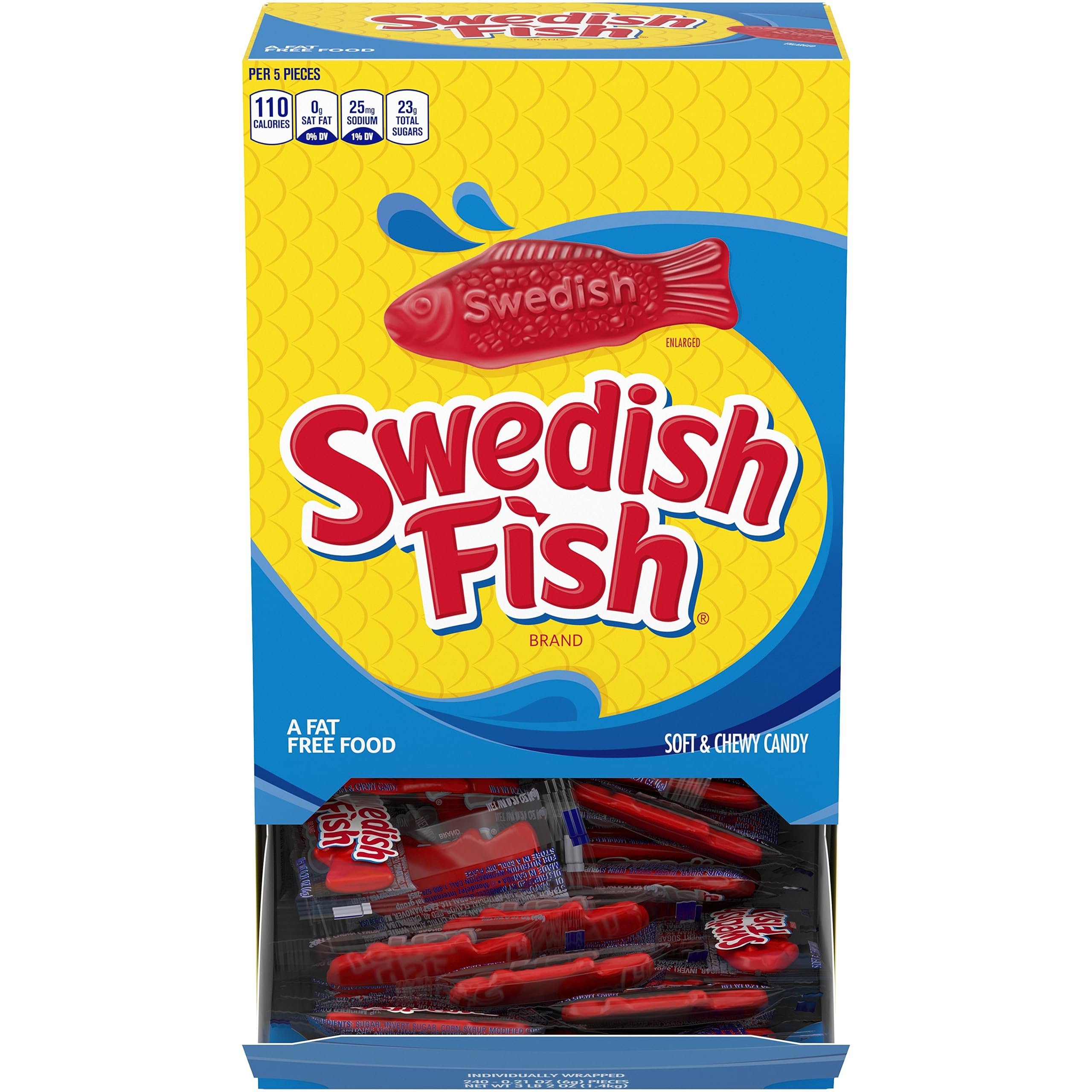 SWEDISH FISH Individually Wrapped Soft & Chewy Gummy Candy, Bulk Candy, 240 Count Box - Product Image