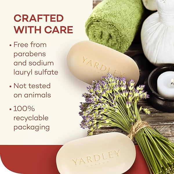 Yardley London Nourishing Bath Soap Bar Cocoa Butter, Helps Soften Dry Skin with Pure Cocoa Butter, Shea Butter & Vitamin E, 4.0 oz Bath Bar, 1 Soap Bar - Image 5