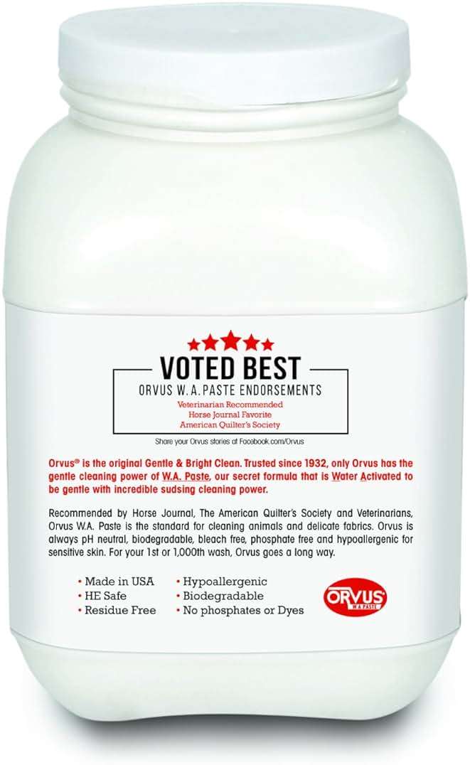 Orvus WA Paste Cleaner - 120oz.- Horse, Livestock and Dog Shampoo - Quilt, Fine Linen Detergent/Cleaner - Image 2