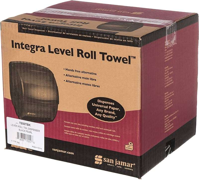 San Jamar T850TBK Black Pearl Integra Plastic Lever Roll Towel Dispenser - Image 3