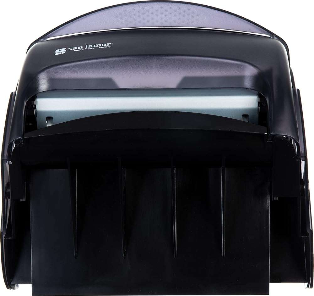 San Jamar T850TBK Black Pearl Integra Plastic Lever Roll Towel Dispenser - Image 7