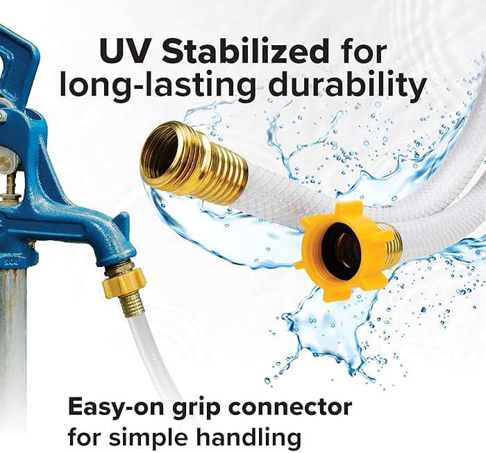 Camco TastePURE 25-Ft Water Hose - RV Drinking Water Hose Contains No Lead, No BPA & No Phthalate - Features Diamond-Hatch Reinforced PVC Design - 5/8” Inside Diameter, Made in the USA (22783) - Image 6