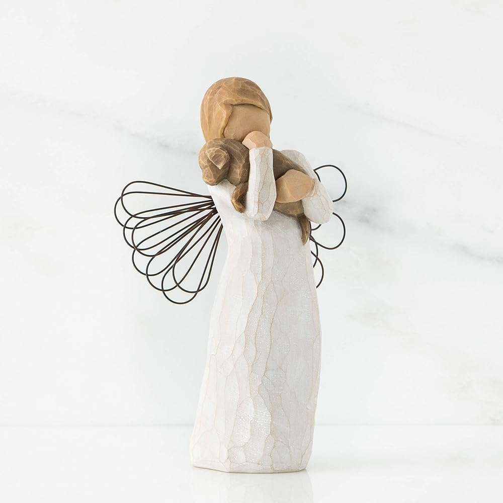 Willow Tree Angel of Friendship, for Those who Share The Spirit of Friendship, Angel Carrying Dog as Reminder of Loyal Pets and Friends, Present and Past, Sculpted Hand-Painted Figure - Image 2