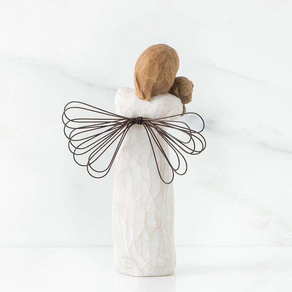 Willow Tree Angel of Friendship, for Those who Share The Spirit of Friendship, Angel Carrying Dog as Reminder of Loyal Pets and Friends, Present and Past, Sculpted Hand-Painted Figure - Image 4