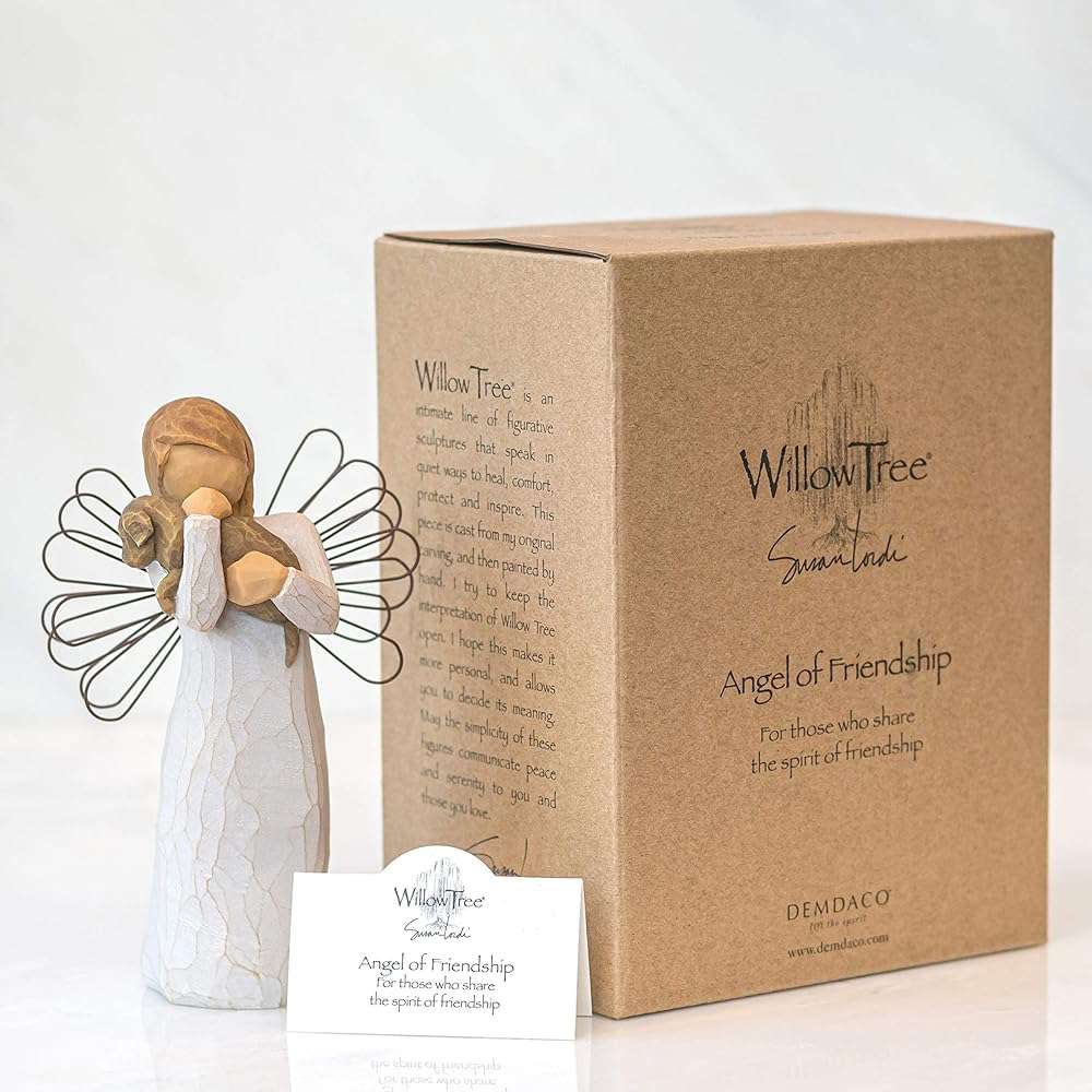 Willow Tree Angel of Friendship, for Those who Share The Spirit of Friendship, Angel Carrying Dog as Reminder of Loyal Pets and Friends, Present and Past, Sculpted Hand-Painted Figure - Image 6