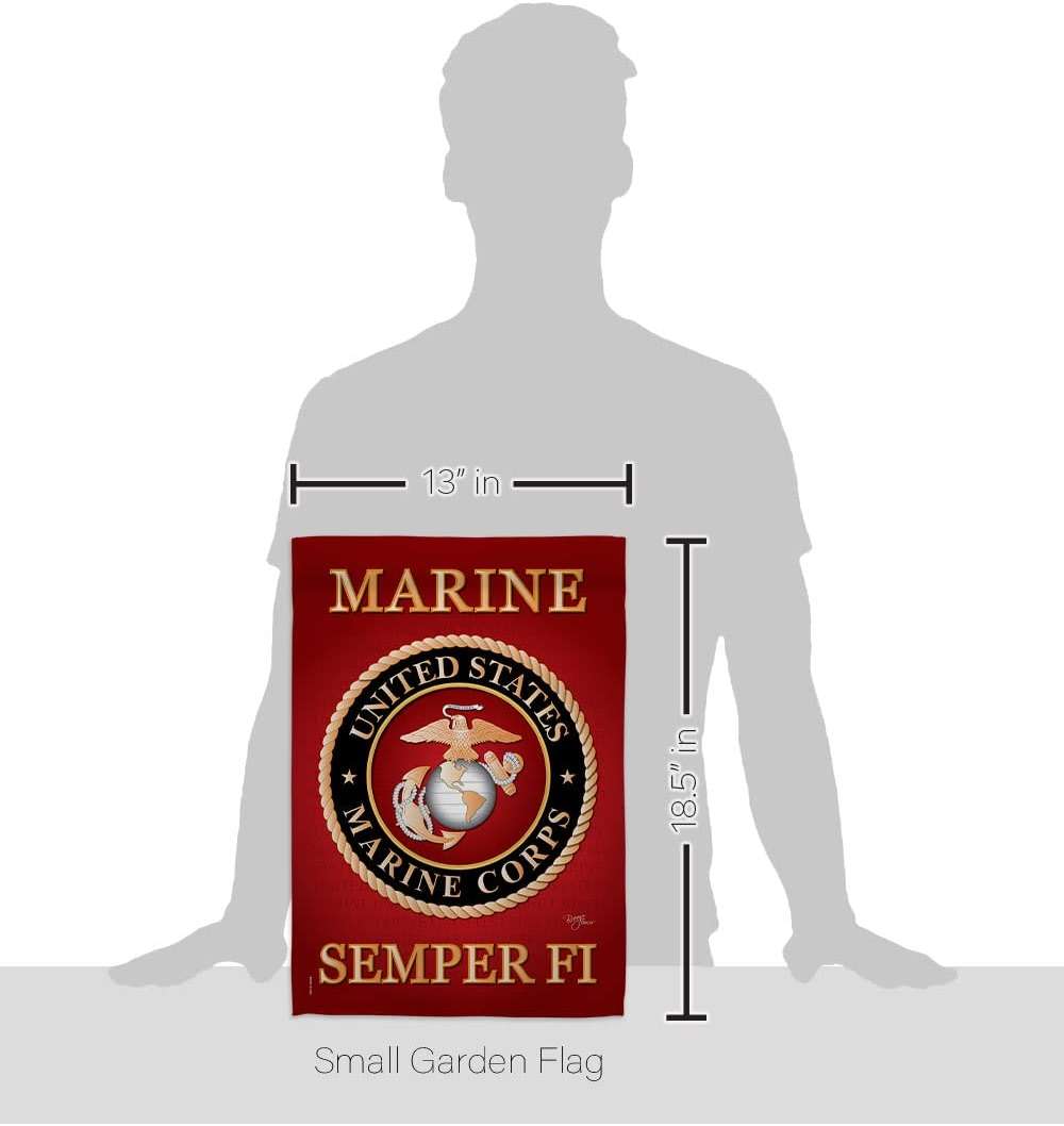 US Marine Corps Garden Flag Decor USMC Semper Fi Armed Forces Official United State Decorations Yard Military Memorabilia Banner Remembrance Wall Tapestry Retire Veteran Memorial Day Gifts Made In USA - Image 3