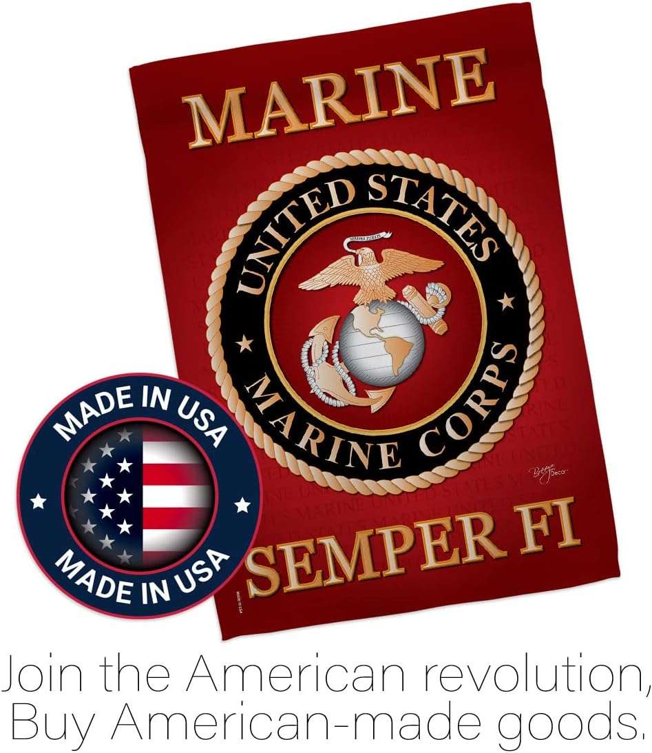 US Marine Corps Garden Flag Decor USMC Semper Fi Armed Forces Official United State Decorations Yard Military Memorabilia Banner Remembrance Wall Tapestry Retire Veteran Memorial Day Gifts Made In USA - Image 6