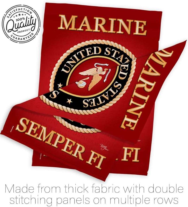 US Marine Corps Garden Flag Decor USMC Semper Fi Armed Forces Official United State Decorations Yard Military Memorabilia Banner Remembrance Wall Tapestry Retire Veteran Memorial Day Gifts Made In USA - Image 8