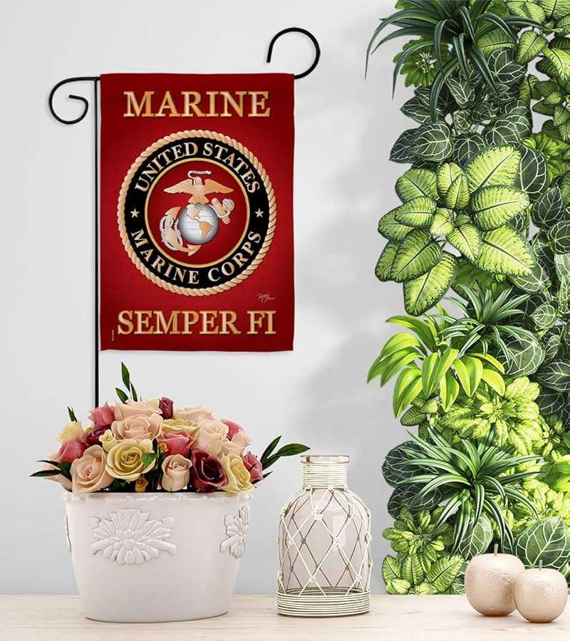 US Marine Corps Garden Flag Decor USMC Semper Fi Armed Forces Official United State Decorations Yard Military Memorabilia Banner Remembrance Wall Tapestry Retire Veteran Memorial Day Gifts Made In USA - Image 9