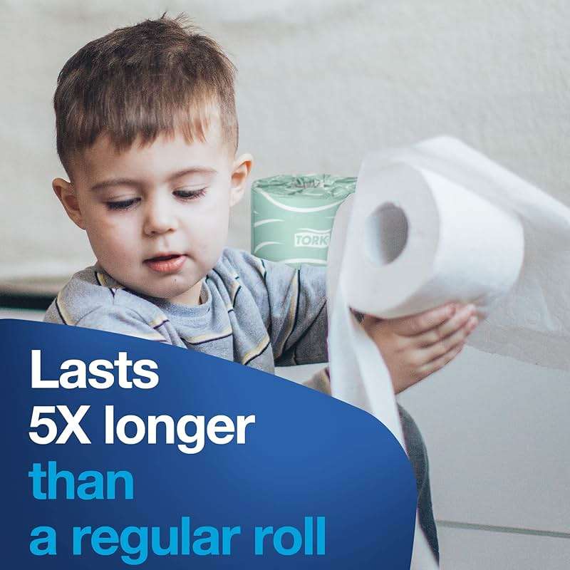 Tork Septic Safe Toilet Paper, White, 2-Ply 100% Recycled, Eco-Friendly, T24 Compatible 96 Rolls x 500 Sheets (TM1616S) - Image 4
