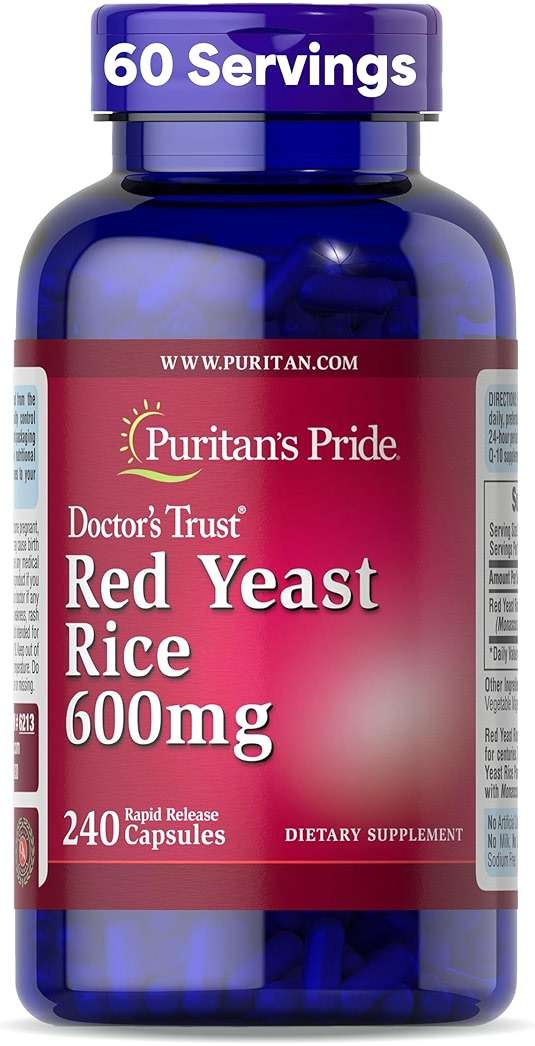 Puritan's Pride Doctors Trust® Red Yeast Rice 600mg, Dietary Supplement, 240 Rapid Release Capsules - Image 1