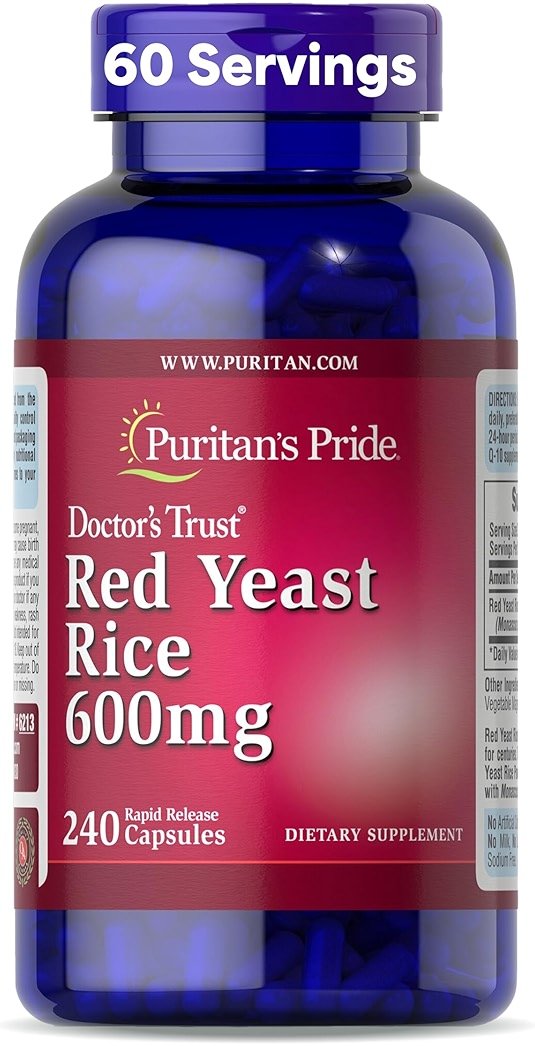 Puritan's Pride Doctors Trust® Red Yeast Rice 600mg, Dietary Supplement, 240 Rapid Release Capsules - Product Image