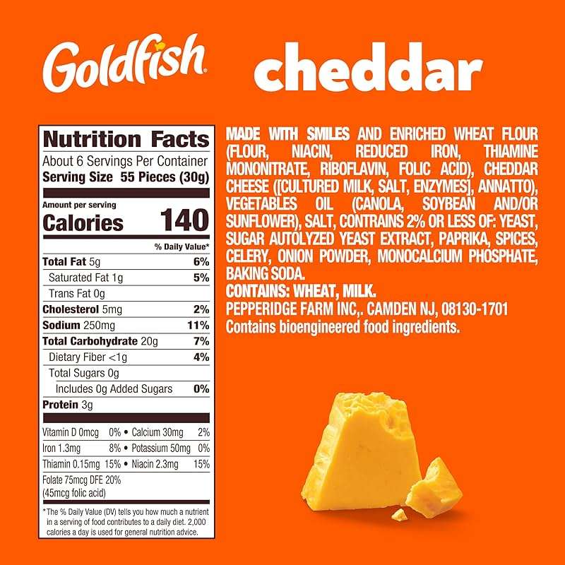 Goldfish Cheddar Cheese Crackers, Baked Snack Crackers, 6.6 oz Bag - Image 2