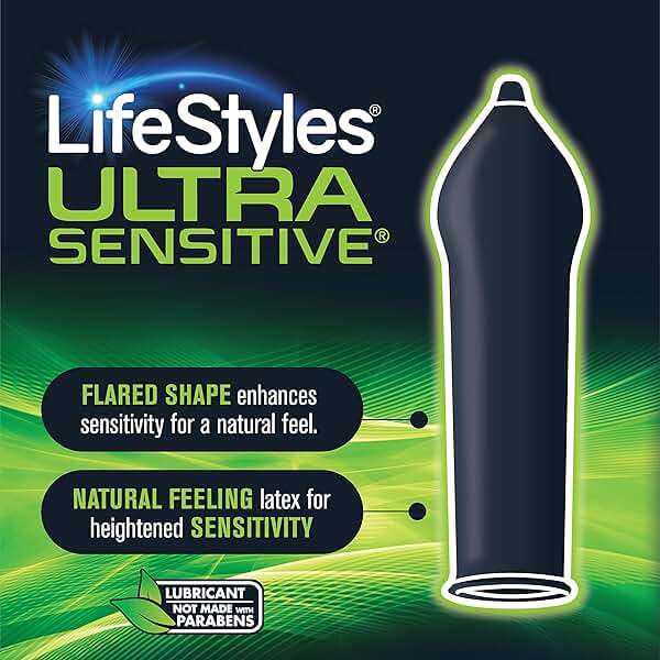 LifeStyles Ultra Sensitive Natural Feeling Lubricated Latex Condoms, 40 Count - Image 2