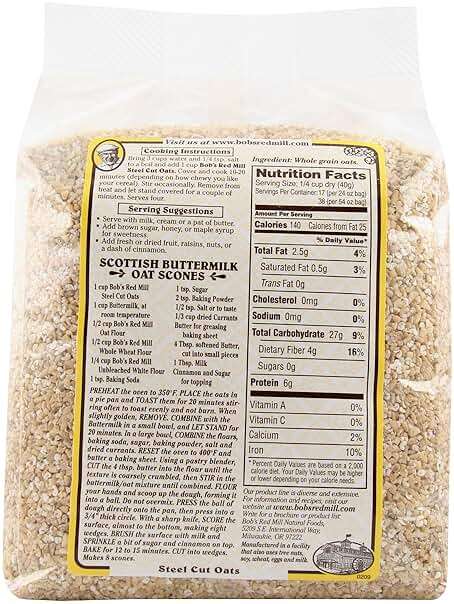 Bob's Red Mill Oats Steel Cut, 54 Ounce (Pack of 4) - Image 2