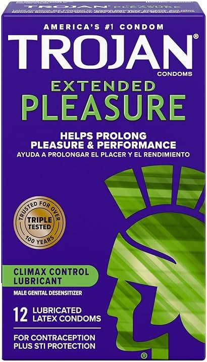 TROJAN Extended Pleasure Condoms, TROJAN Condoms, 12 Count - Product Image