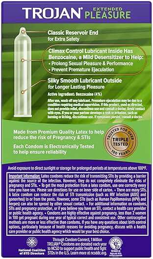 TROJAN Extended Pleasure Condoms, TROJAN Condoms, 12 Count - Image 9