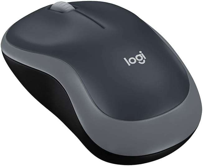 Logitech M185 Wireless Mouse, 2.4GHz with USB Mini Receiver, 12-Month Battery Life, 1000 DPI Optical Tracking, Ambidextrous, Compatible with PC, Mac, Laptop - Swift Grey - Image 1