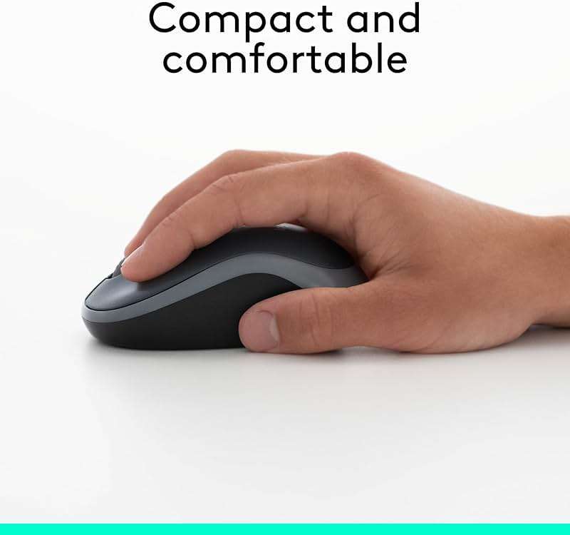 Logitech M185 Wireless Mouse, 2.4GHz with USB Mini Receiver, 12-Month Battery Life, 1000 DPI Optical Tracking, Ambidextrous, Compatible with PC, Mac, Laptop - Swift Grey - Image 5