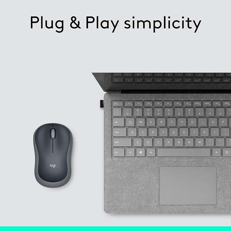 Logitech M185 Wireless Mouse, 2.4GHz with USB Mini Receiver, 12-Month Battery Life, 1000 DPI Optical Tracking, Ambidextrous, Compatible with PC, Mac, Laptop - Swift Grey - Image 8