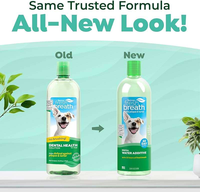 TropiClean Fresh Breath Water Additive for Dogs, Dog Breath Freshener and Teeth Cleaning Solution, No Toothpaste or Toothbrush Required, 33.8oz. - Image 3