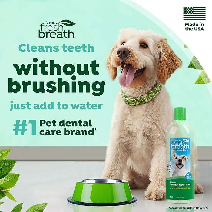 TropiClean Fresh Breath Water Additive for Dogs, Dog Breath Freshener and Teeth Cleaning Solution, No Toothpaste or Toothbrush Required, 33.8oz. - Image 4