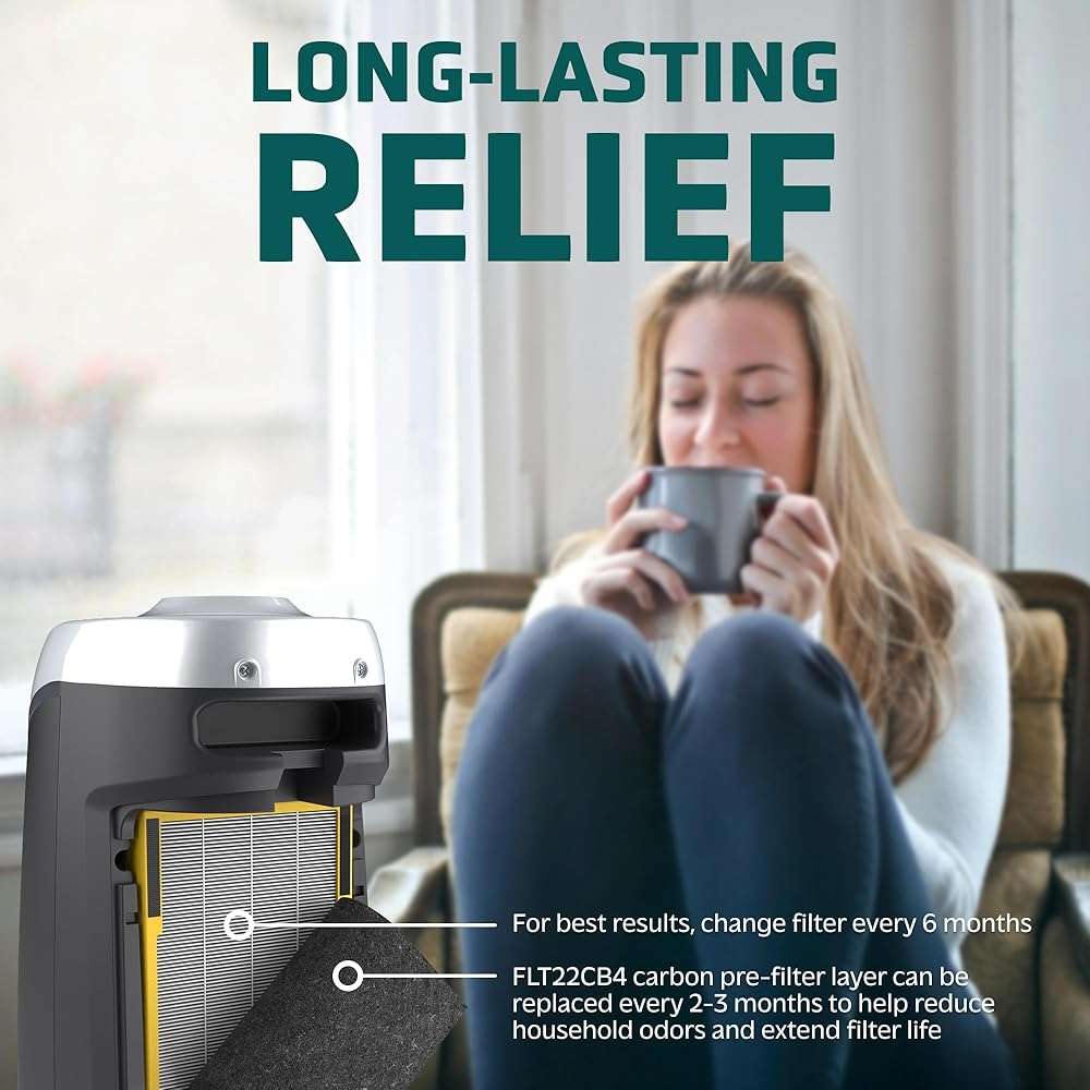 GermGuardian, Filter B HEPA Pure Genuine Air Purifier Filter, Removes 99.97% of Pollutants, Wildfire Smoke, Odors, for Ac4825, Ac4300, Ac4850, Ac4880, Ac4900, Cdap4500, Ap2200, Flt4825 - Image 3