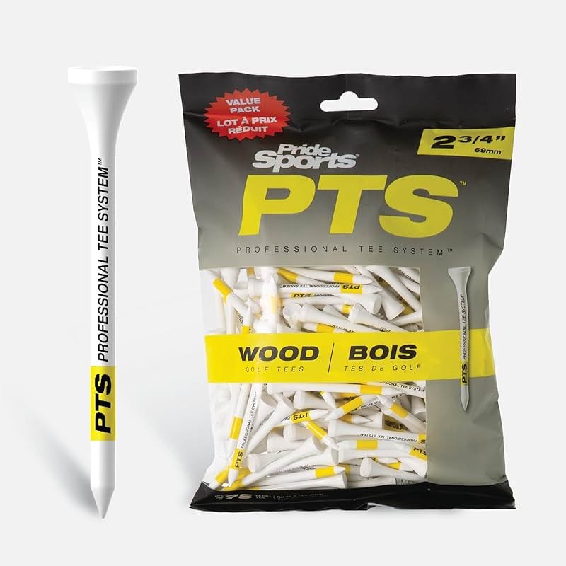 PrideSports PTS Wood Golf Tees | 175 Count, 2-3/4 Inch | #1 Wood Tee on Tour | Best for Drivers & Woods - Product Image