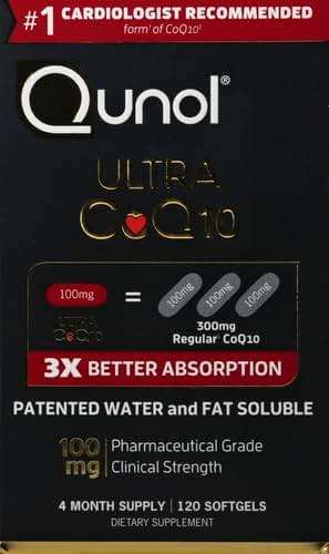 Qunol Ultra CoQ10 100mg, 3x Better Absorption, Patented Water and Fat Soluble Natural Supplement Form of Coenzyme Q10, Antioxidant for Heart Health, 120 Count Softgels - Image 2