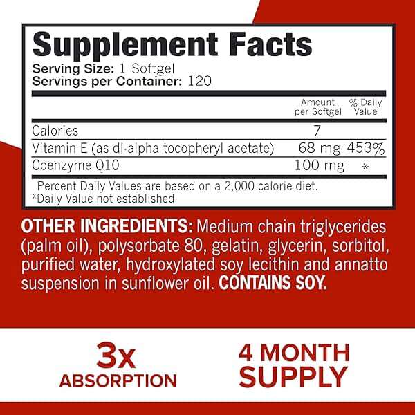 Qunol Ultra CoQ10 100mg, 3x Better Absorption, Patented Water and Fat Soluble Natural Supplement Form of Coenzyme Q10, Antioxidant for Heart Health, 120 Count Softgels - Image 5