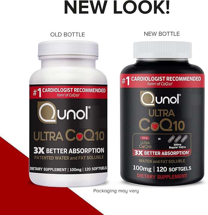 Qunol Ultra CoQ10 100mg, 3x Better Absorption, Patented Water and Fat Soluble Natural Supplement Form of Coenzyme Q10, Antioxidant for Heart Health, 120 Count Softgels - Image 8