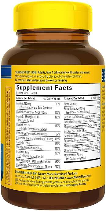 Nature Made Multivitamin for Him, Mens Multivitamins with No Iron, Daily Nutritional Support, Nature Made Multi Mens Vitamins & Minerals, 90 Tablets, 90 Day Supply - Image 8